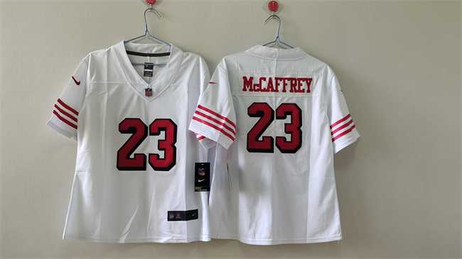 Womens San Francisco 49ers #23 Christian McCaffrey White 2nd Alternate Stitched Jersey